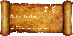 Milos Eszter névjegykártya